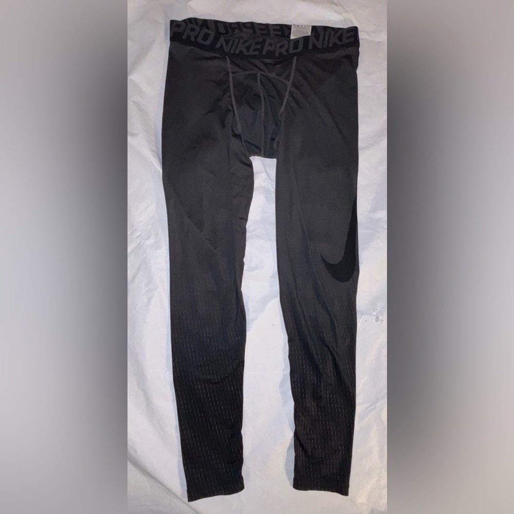 Nike Pro Compression Pants Grey  With Black Print  Mens SZ.L